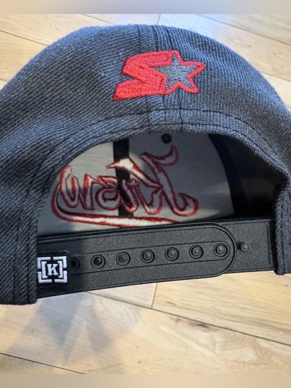 KR3W Kids Charcoal & Black Snapback with Red Embroidered Logo - Picture 7 of 9